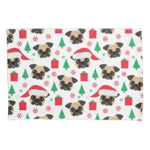 Niedlicher WeihnachtsMops Kissenbezug