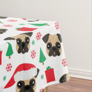 Niedlicher WeihnachtsMops Tischdecke
