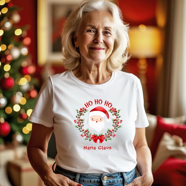 Niedlicher Weihnachtsname Oma Mama Tri-Blend Shirt (Cute Santa Claus Christmas Name Grandma Mama Tri-Blend Shirt)