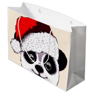 niedlicher Weihnachtspanda Große Geschenktüte
