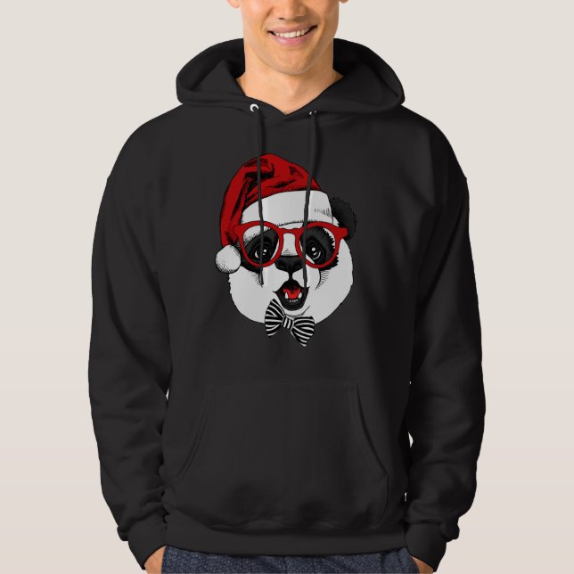 niedlicher Weihnachtspanda Hoodie (Vorderseite)