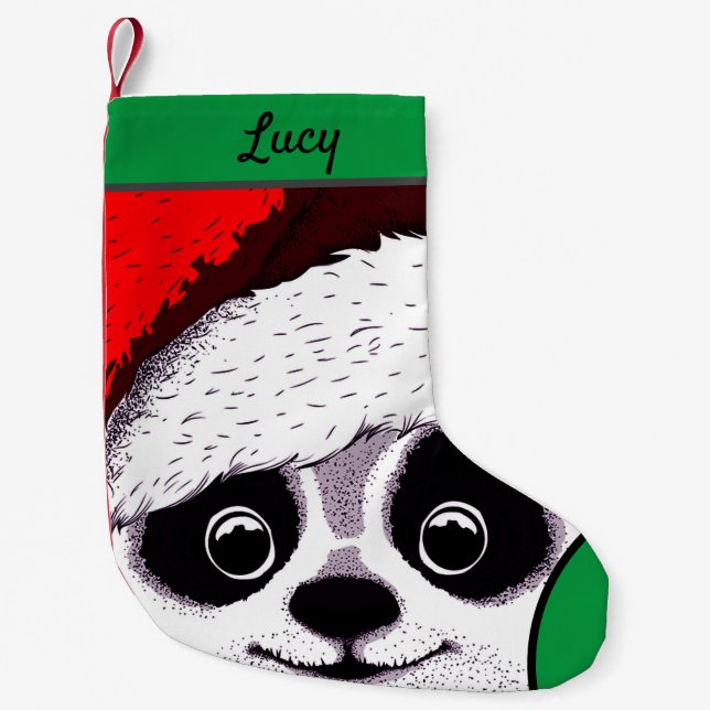 niedlicher Weihnachtspanda Kleiner Weihnachtsstrumpf (Vorderseite)