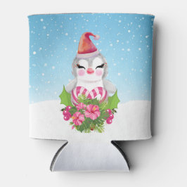 Niedlicher Weihnachtspenguin der Weihnachtsmannmüt Dosenkühler