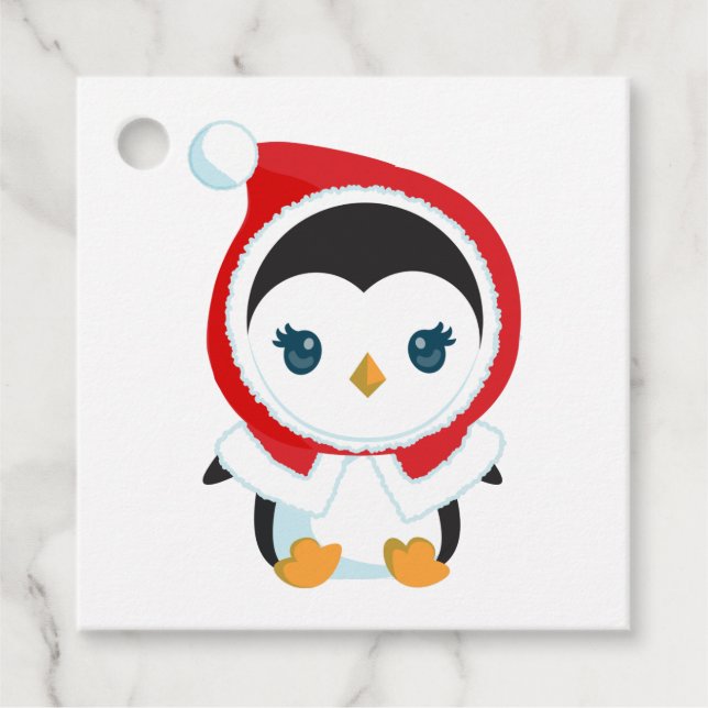 Niedlicher WeihnachtsPenguin Geschenkanhänger (Vorderseite)