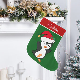 Niedlicher Weihnachtspenguin Großer Weihnachtsstrumpf