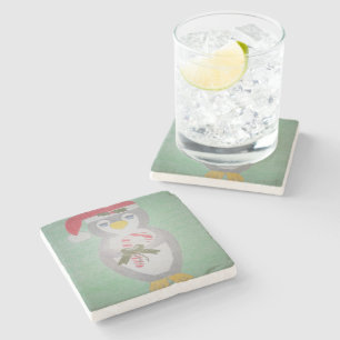 Niedlicher WeihnachtsPenguin Steinuntersetzer