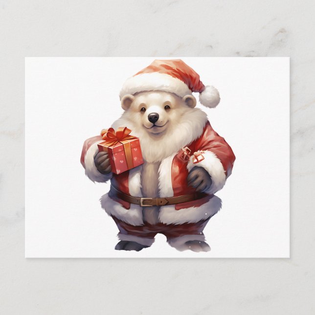 Niedlicher Weihnachtspolar Postkarte (Vorderseite)