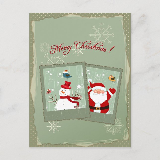 Niedlicher Weihnachtsposcard Feiertagspostkarte (Vorderseite)