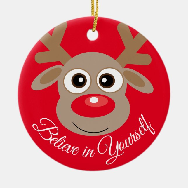 Niedlicher Weihnachtsreiniger Cartoon Inspiration Keramik Ornament (Vorne)