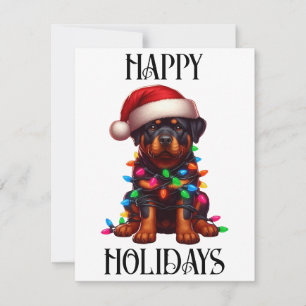 Niedlicher Weihnachtsrottweiler Feiertagskarte