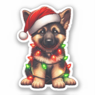 Niedlicher Weihnachtsschäfer Aufkleber