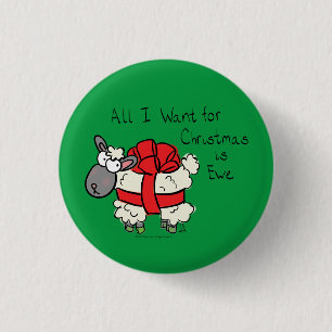 Niedlicher Weihnachtsschlaf Cartoon Button