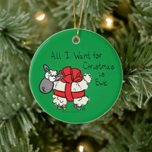 Niedlicher Weihnachtsschlaf Cartoon Keramik Ornament