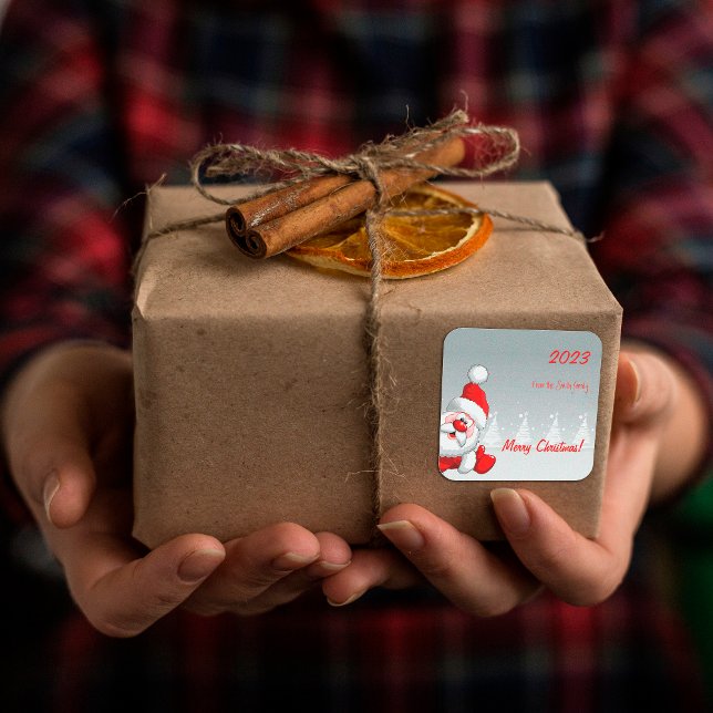 Niedlicher Weihnachtsschnee Quadratischer Aufkleber (Von Creator hochgeladen)