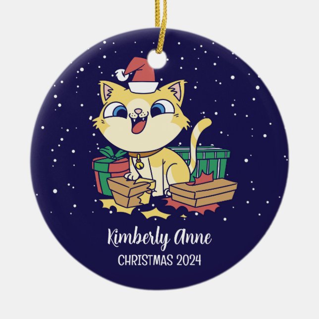 Niedlicher Weihnachtsschnee Weihnachten Winterurla Keramik Ornament (Vorne)