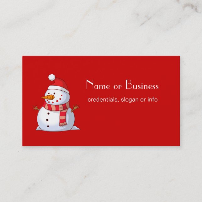 Niedlicher Weihnachtsschneemann Beruflich Visitenkarte (Vorderseite)