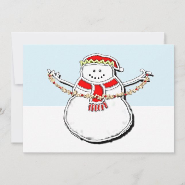 Niedlicher Weihnachtsschneemann Feiertagskarte (Vorderseite)