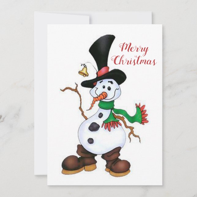 Niedlicher Weihnachtsschneemann Feiertagskarte (Vorderseite)