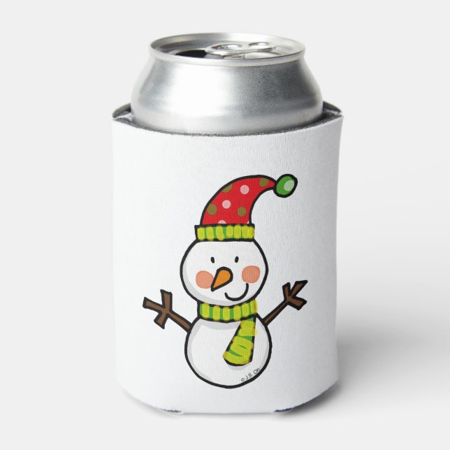 niedlicher Weihnachtsschneemann - festlich Dosenkühler (Kanne Vorderseite)
