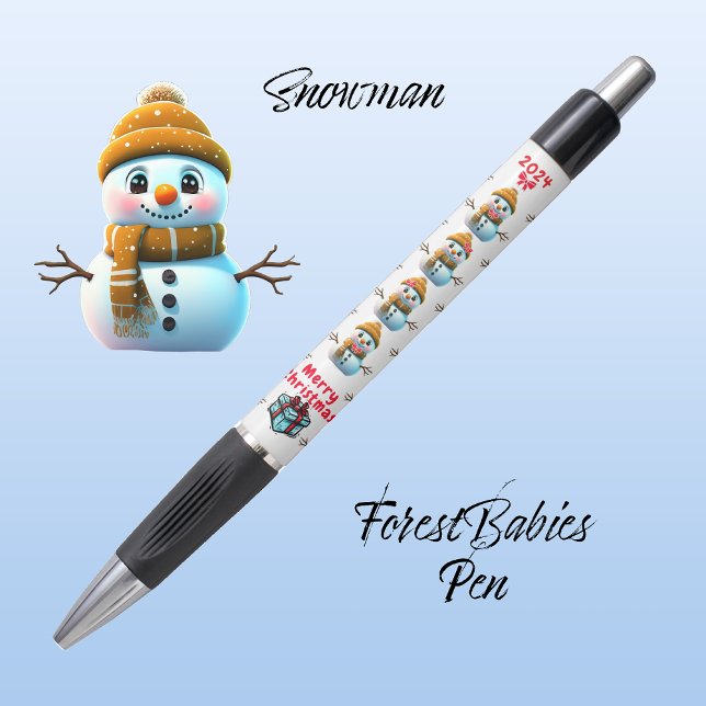 Niedlicher Weihnachtsschneemann, festliche Grafik, Kugelschreiber (Von Creator hochgeladen)