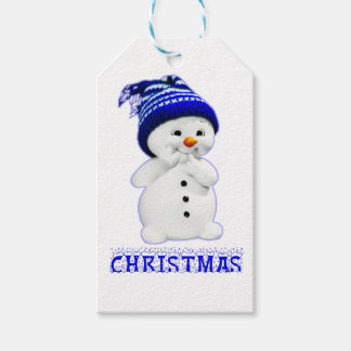 Niedlicher Weihnachtsschneemann Geschenkanhänger
