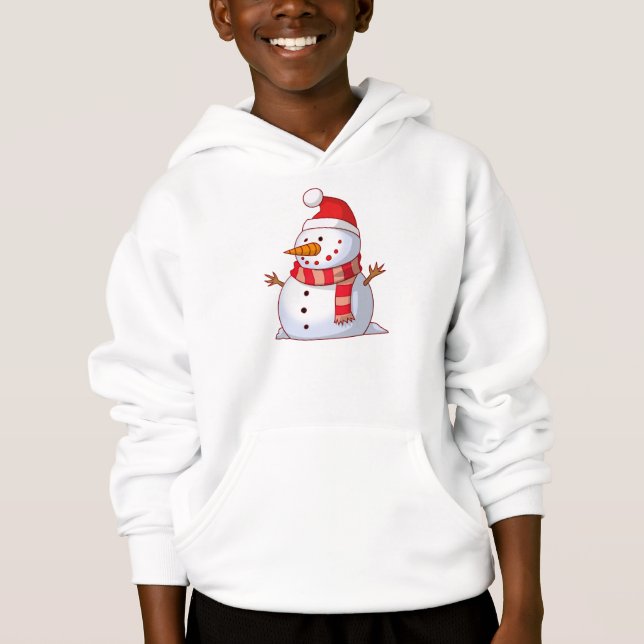 Niedlicher Weihnachtsschneemann Hoodie (Vorderseite)