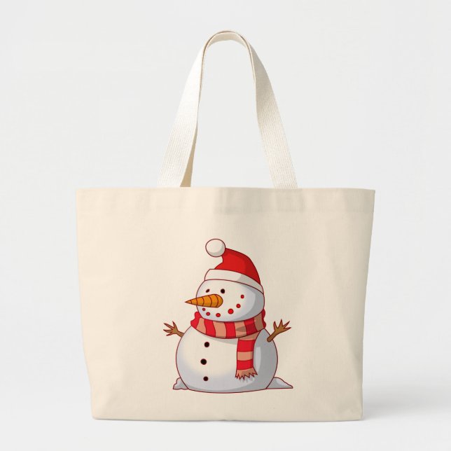 Niedlicher Weihnachtsschneemann Jumbo Stoffbeutel (Vorne)