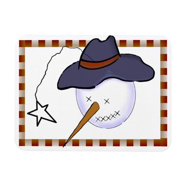 Niedlicher Weihnachtsschneemann Magnet (Horizontal)