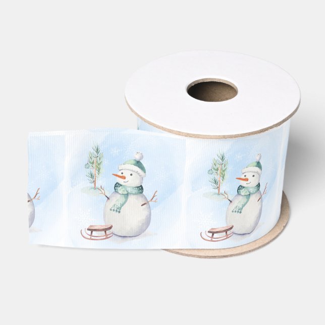 Niedlicher Weihnachtsschneemann Ripsband (Spule)
