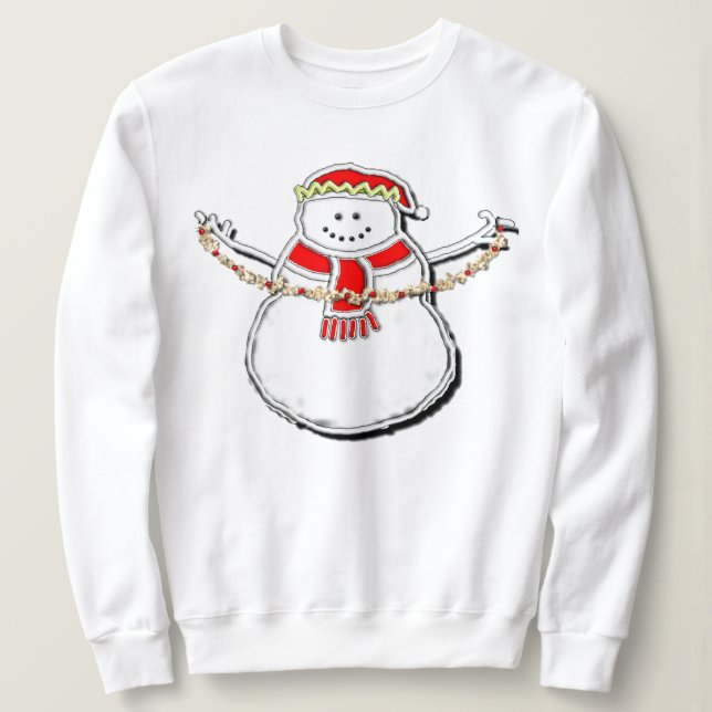 Niedlicher Weihnachtsschneemann Sweatshirt (Design vorne)
