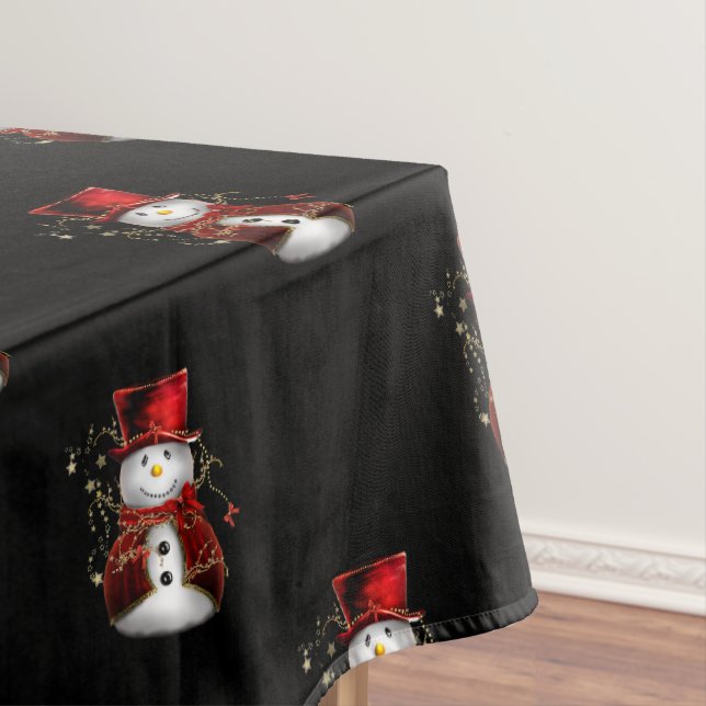 Niedlicher Weihnachtsschneemann Tischdecke (Beispiel)