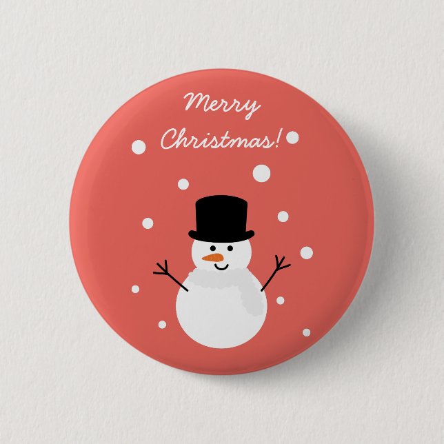 Niedlicher Weihnachtsschneemann Winter Feiertage S Button (Vorderseite)