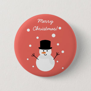 Niedlicher Weihnachtsschneemann Winter Feiertage S Button