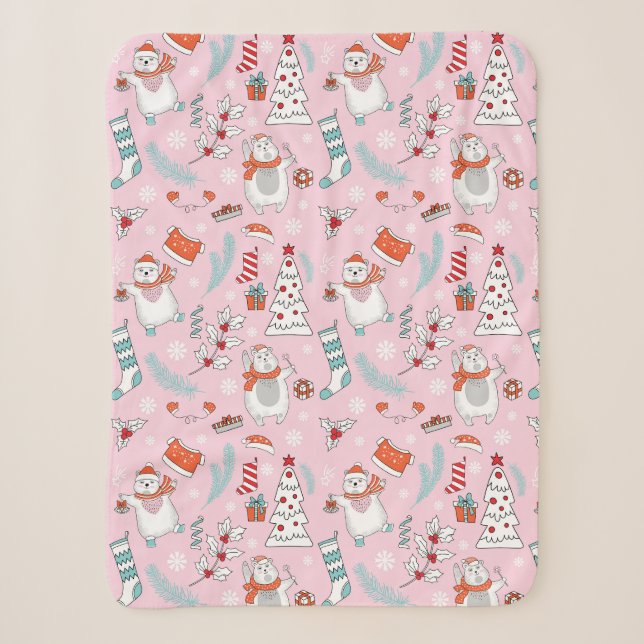 Niedlicher Weihnachtsschuppen Sherpadecke (Vorderseite)