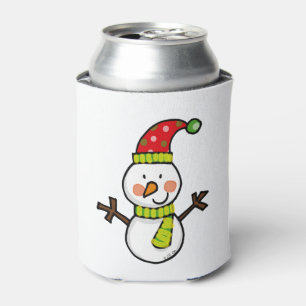 niedlicher Weihnachtssnowman - festlich Dosenkühler