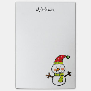 niedlicher Weihnachtssnowman - frohe Weihnachten Post-it Klebezettel