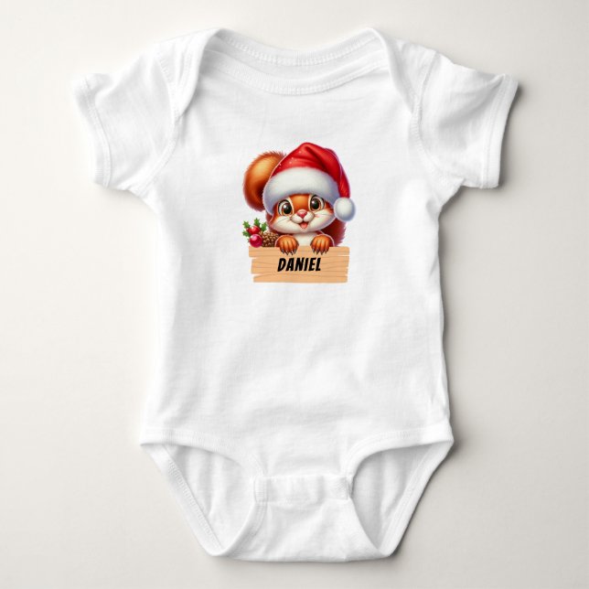Niedlicher Weihnachtssquerril Custom Baby Bodysuit Baby Strampler (Vorderseite)