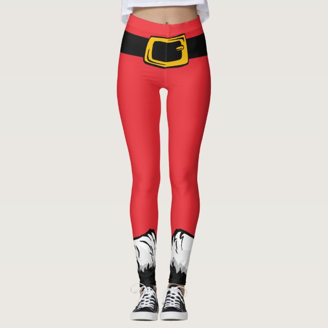 Niedlicher Weihnachtsurlaub Roter Weihnachtsmann Leggings (Vorderseite)