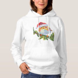 Niedlicher Weihnachtsvogel mit Weihnachtsmannmütze Hoodie