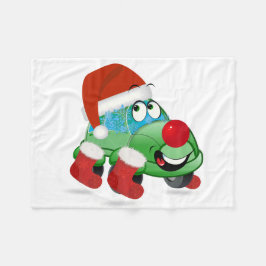 Niedlicher Weihnachtswagen Cartoon Fleecedecke