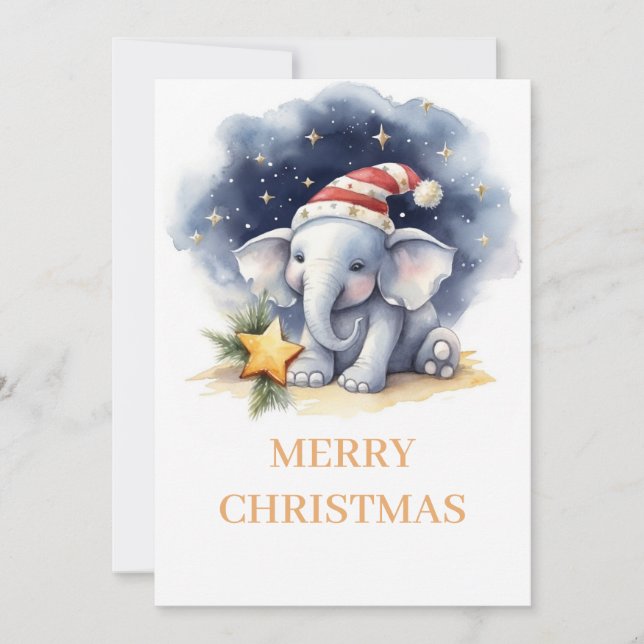 Niedlicher Weihnachtswasserelementar Feiertagskarte (Vorderseite)