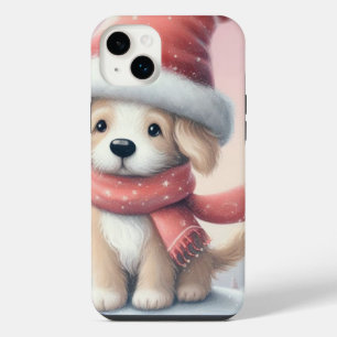 Niedlicher Weihnachtswelpen in der Weihnachtsmannm iPhone 14 Plus Hülle