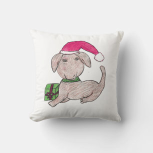 Niedlicher Weihnachtswelpen Kissen