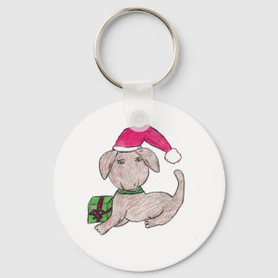 Niedlicher Weihnachtswelpen Schlüsselanhänger