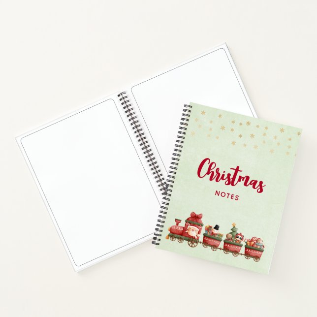 Niedlicher Weihnachtszug mit Spielzeug Notizbuch (Innenseite)