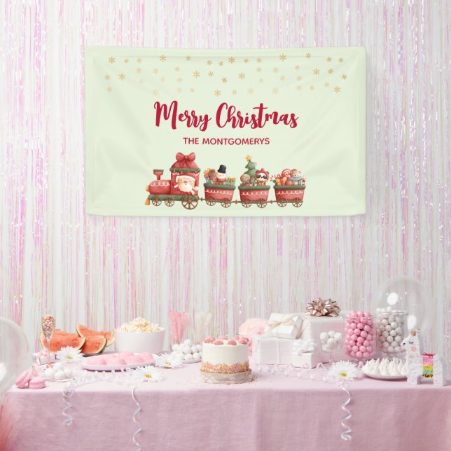 Niedlicher Weihnachtszug mit Spielzeug Xmas Banner (Party)