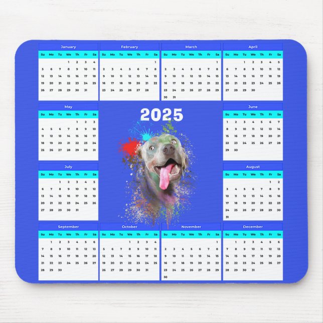 Niedlicher Weimaraner-Dog-Kalender individuell anp Mousepad (Vorne)