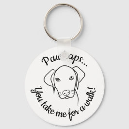 Niedlicher Weimaraner-Hund, der einen Spaziergang Schlüsselanhänger