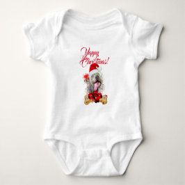 Niedlicher Weimaraner Hund Yappy Weihnachten Baby Strampler