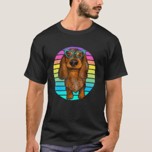 Niedlicher Weiner Hund mit Brille Niedliche Dackel T-Shirt